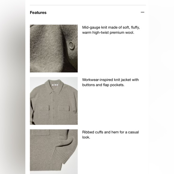 Uniqlo Lambswool 100% Unisex Brown Cardigan , size XS - Picture 2 of 10